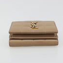SAINT LAURENT Cassandra Wallet Leather Beige Gold Auth 186279A-6