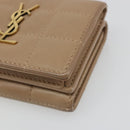 SAINT LAURENT Cassandra Wallet Leather Beige Gold Auth 186279A-7