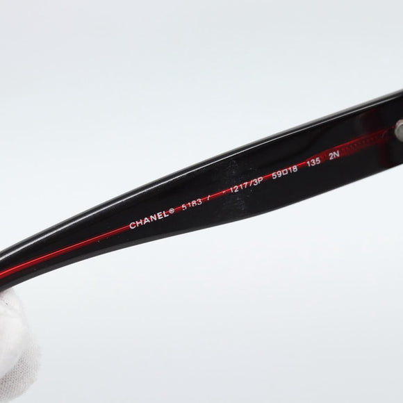 CHANEL COCO Mark Sunglasses Plastic Red CC Auth 186282M