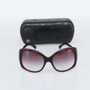 CHANEL COCO Mark Sunglasses Plastic Red CC Auth 186282M-12