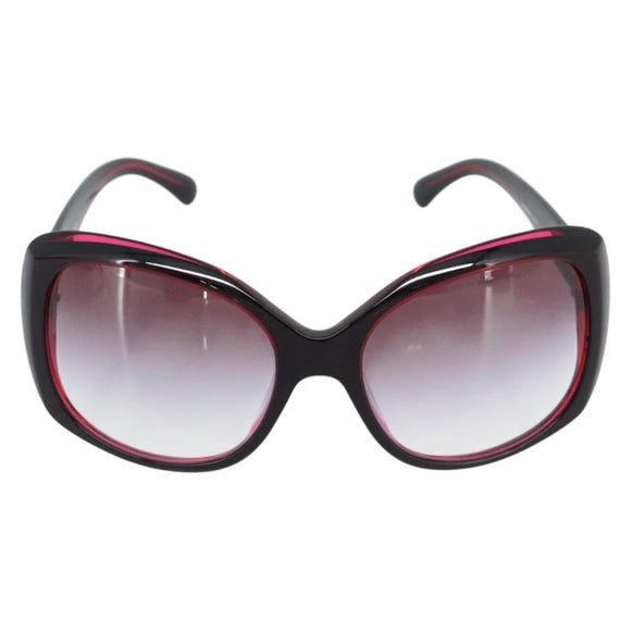CHANEL COCO Mark Sunglasses Plastic Red CC Auth 186282M