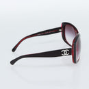 CHANEL COCO Mark Sunglasses Plastic Red CC Auth 186282M-3