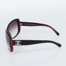 CHANEL COCO Mark Sunglasses Plastic Red CC Auth 186282M-5
