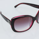 CHANEL COCO Mark Sunglasses Plastic Red CC Auth 186282M-7