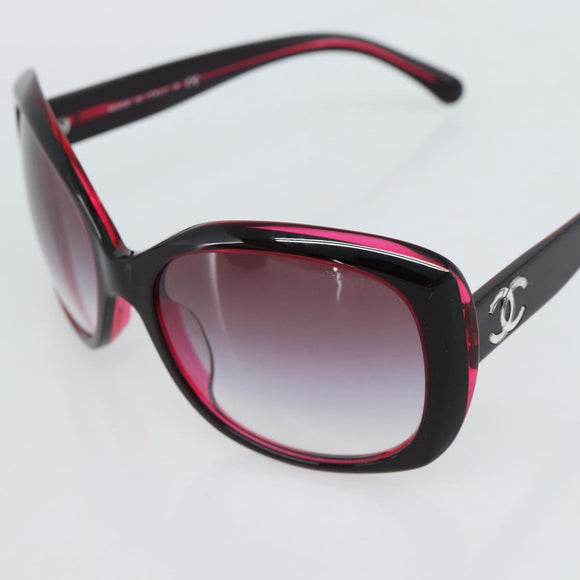 CHANEL COCO Mark Sunglasses Plastic Red CC Auth 186282M