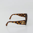 CHANEL COCO Mark Sunglasses plastic Brown CC Auth 186283-5