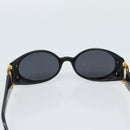 CHANEL COCO Mark Sunglasses Plastic Black Gold CC Auth 186284M-10