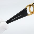 CHANEL COCO Mark Sunglasses Plastic Black Gold CC Auth 186284M-12