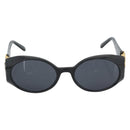 CHANEL COCO Mark Sunglasses Plastic Black Gold CC Auth 186284M-2