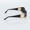 CHANEL COCO Mark Sunglasses Plastic Black Gold CC Auth 186284M-4