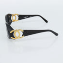 CHANEL COCO Mark Sunglasses Plastic Black Gold CC Auth 186284M-6
