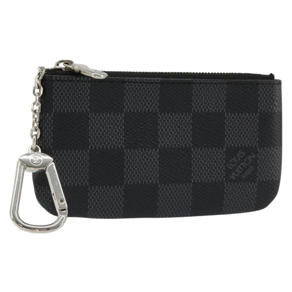 LOUIS VUITTON Damier Graphite Pochette Cles Coin Purse N61235 LV Auth 186286V