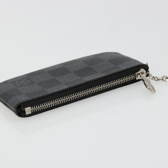 LOUIS VUITTON Damier Graphite Pochette Cles Coin Purse N61235 LV Auth 186286V