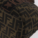FENDI Zucca Canvas Hand Bag Black Brown Auth 186292A-16