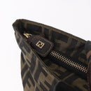 FENDI Zucca Canvas Hand Bag Black Brown Auth 186292A-10