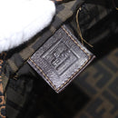FENDI Zucca Canvas Hand Bag Black Brown Auth 186292A-17