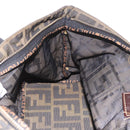 FENDI Zucca Canvas Hand Bag Black Brown Auth 186292A-19