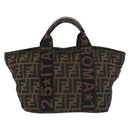 FENDI Zucca Canvas Hand Bag Black Brown Auth 186292A-2