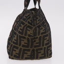 FENDI Zucca Canvas Hand Bag Black Brown Auth 186292A-4
