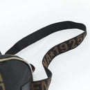 FENDI Hand Bag Canvas 2way Black Gold Auth 186293-15