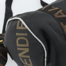 FENDI Hand Bag Canvas 2way Black Gold Auth 186293-17