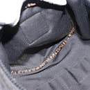 FENDI Hand Bag Canvas 2way Black Gold Auth 186293-23