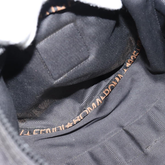 FENDI Hand Bag Canvas 2way Black Gold Auth 186293