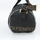 FENDI Hand Bag Canvas 2way Black Gold Auth 186293-3