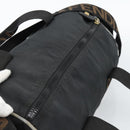 FENDI Hand Bag Canvas 2way Black Gold Auth 186293-6