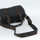 FENDI Hand Bag Canvas 2way Black Gold Auth 186293-8