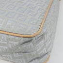 FENDI Zucchino Canvas Shoulder Bag Light Blue Silver Auth 186294A-17