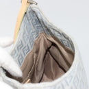 FENDI Zucchino Canvas Shoulder Bag Light Blue Silver Auth 186294A-21