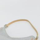 FENDI Zucchino Canvas Shoulder Bag Light Blue Silver Auth 186294A-14