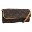 LOUIS VUITTON Monogram Pochette Twin PM Shoulder Bag M51854 LV Auth 186295V-1