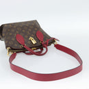 LOUIS VUITTON Monogram Flower Zip Tote PM Tote Bag Fuchsia M44350 Auth 186296A-9
