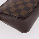 LOUIS VUITTON Damier Ebene Trousse Makeup Pouch N51982 LV Auth 186298V-15