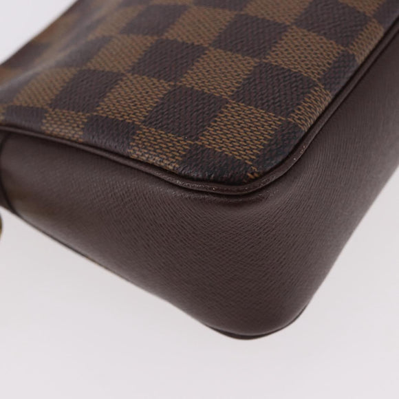 LOUIS VUITTON Damier Ebene Trousse Makeup Pouch N51982 LV Auth 186298V