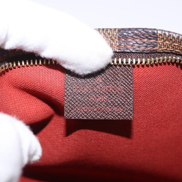 LOUIS VUITTON Damier Ebene Trousse Makeup Pouch N51982 LV Auth 186298V