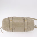 Miu Miu Hand Bag Leather 2way Beige Gold Auth 186300M-5