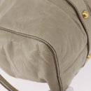 Miu Miu Hand Bag Leather 2way Beige Gold Auth 186300M-9