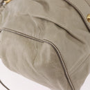 Miu Miu Hand Bag Leather 2way Beige Gold Auth 186300M-17