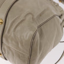 Miu Miu Hand Bag Leather 2way Beige Gold Auth 186300M-18
