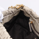 Miu Miu Hand Bag Leather 2way Beige Gold Auth 186300M-22