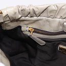Miu Miu Hand Bag Leather 2way Beige Gold Auth 186300M-23