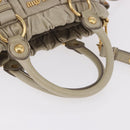 Miu Miu Hand Bag Leather 2way Beige Gold Auth 186300M-7