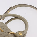 Miu Miu Hand Bag Leather 2way Beige Gold Auth 186300M-14