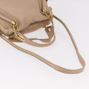Chloe Paraty Hand Bag Leather 2way Beige Gold Auth 186304-8