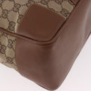 GUCCI GG Canvas Web Sherry Line Tote Bag Beige Silver Red Auth 186307-11