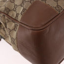 GUCCI GG Canvas Web Sherry Line Tote Bag Beige Silver Red Auth 186307-13