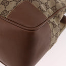 GUCCI GG Canvas Web Sherry Line Tote Bag Beige Silver Red Auth 186307-14